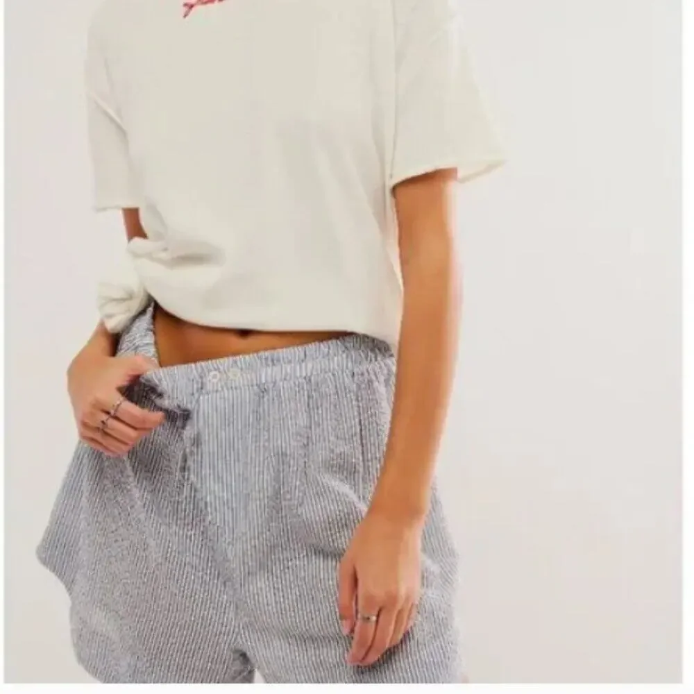 NWT Free People Cloud Nine Boxer / Navy Stripe / Size XS - Picture 2 of 7